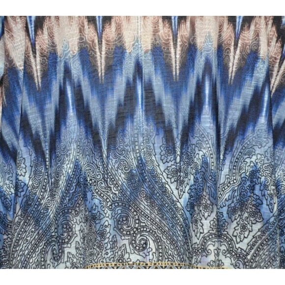 Catherines Womens Blue Embroidered Beaded Blouse Tunic Top Plus Size 1X 18 20W - Picture 10 of 13